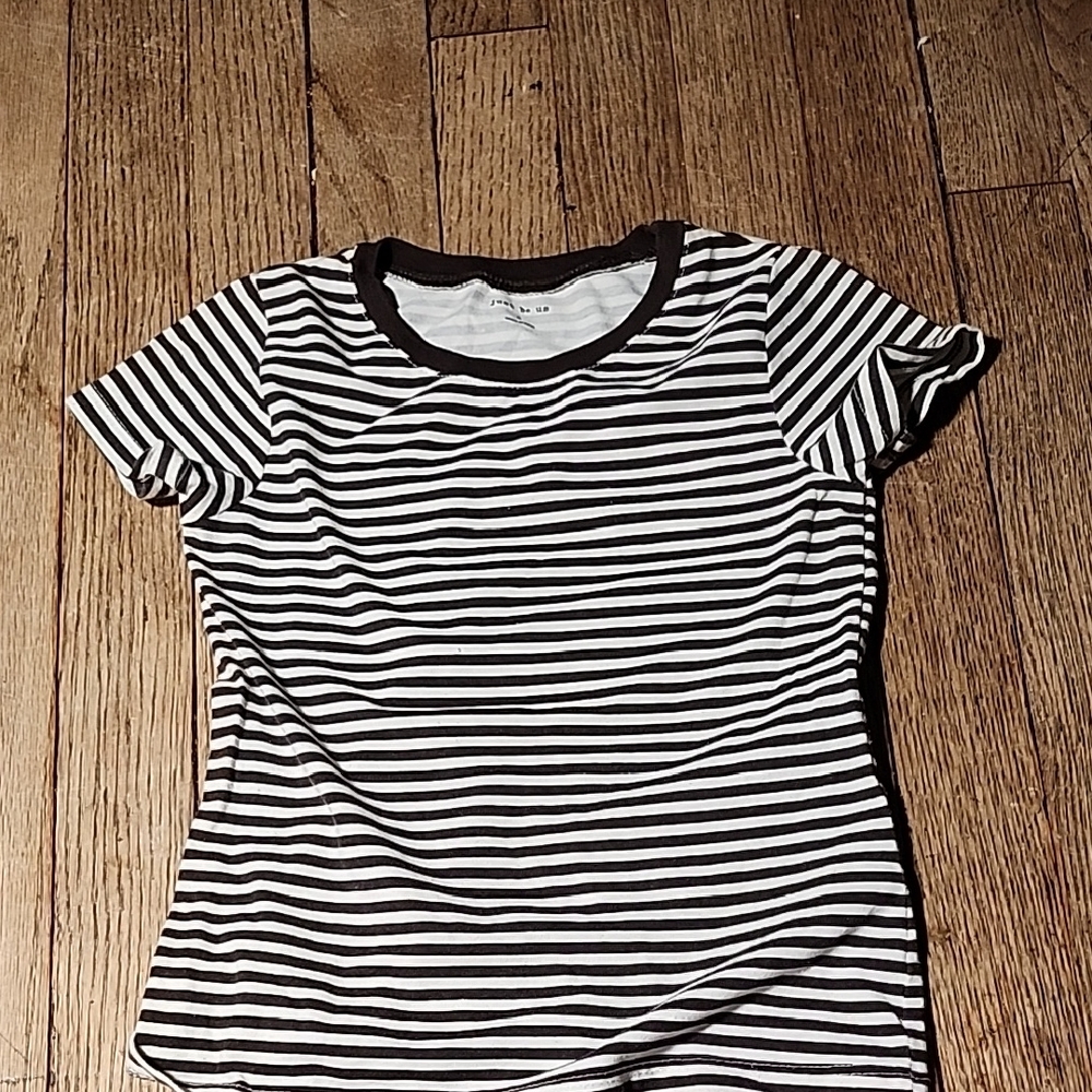 Just Be Black and White Striped Kids Tee